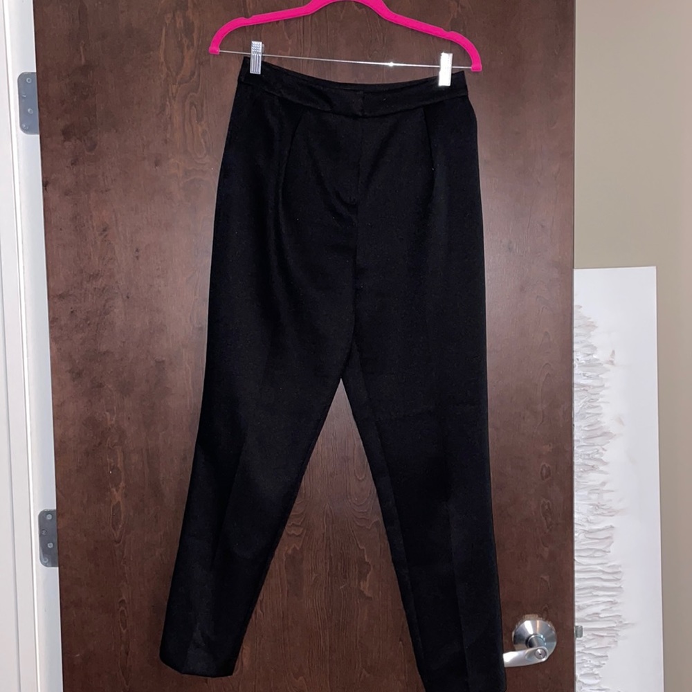 Black Pleated Front Cigarette Pants